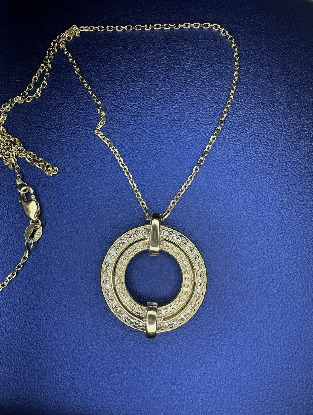 Classy, for Every Occasion Pendant 14k, Yellow Gold And Diamonds