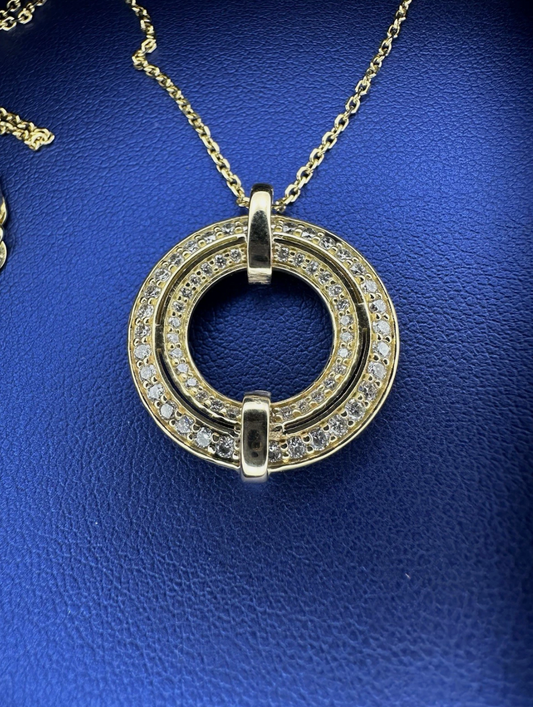 Classy, for Every Occasion Pendant 14k, Yellow Gold And Diamonds